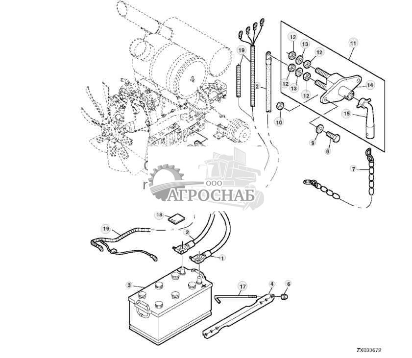 Аккумуляторная батарея, кабель батареи  выключатель батареи 